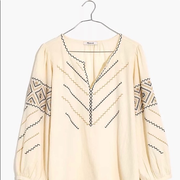 Madewell Embroidered Peasant Top - Picture 5 of 6